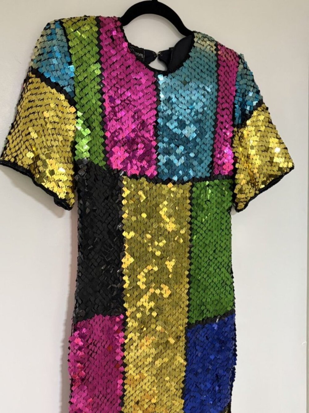 Vintage Jewel Queen Women’s Colorful Sequins Silk Dress Size Small NWT 1980s - Picture 2 of 7